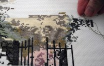 Example of Cross Stitch in progress by Judy Rand. Photo: J Rand